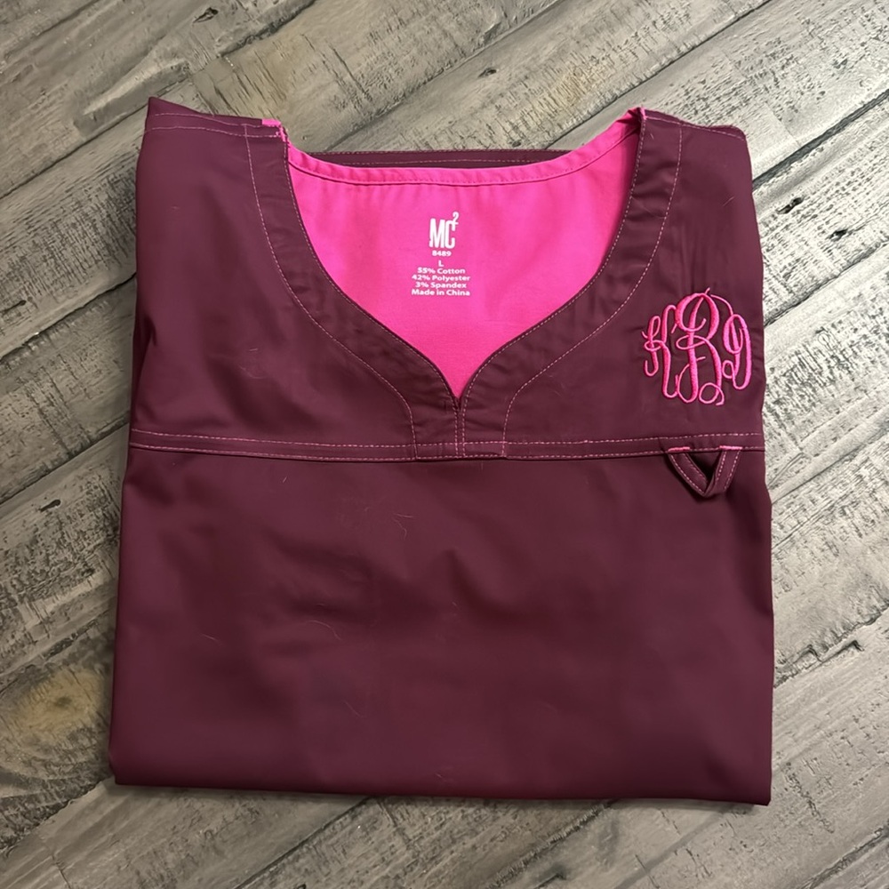 MONOGRAMMED (KBD) Med Couture Scrub Top